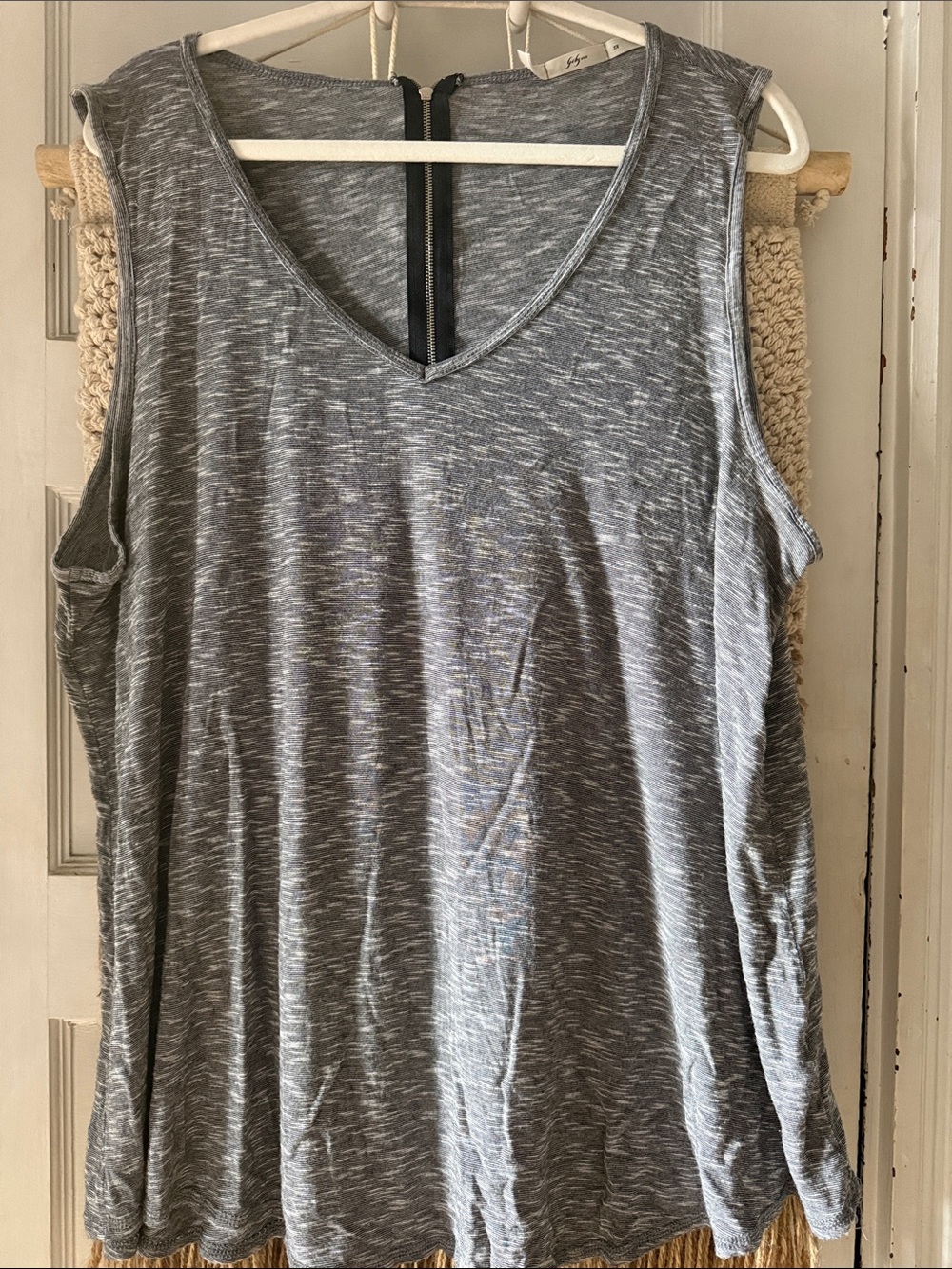Gibson Heathered Gray V-Neck Tank Top 3x
